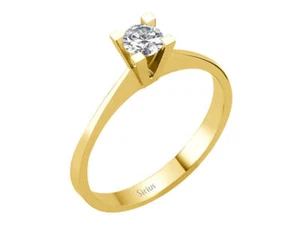 Diamant Solitär Ring Goldring Verlobungsring in 585er 14 Karat Gelbgold Brillant - Picture 1 of 3
