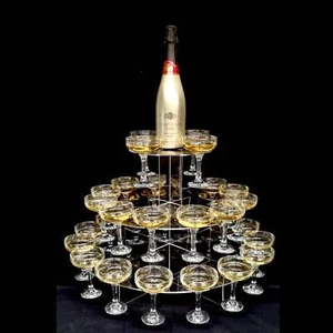 Champagne / Prosecco Wedding & Party Stands for Coupe glasses & Champagne Bottle - Picture 1 of 8