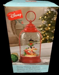 DISNEY LIGHT UP HOLIDAY LANTERN WATER GLOBE MICKEY MOUSE NEW IN BOX 1601396 - Picture 1 of 9