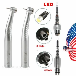 Pieza de mano dental de fibra óptica de alta velocidad empuje/LED acoplador rápido 4/6 orificios ajuste KaV - Imagen 1 de 23
