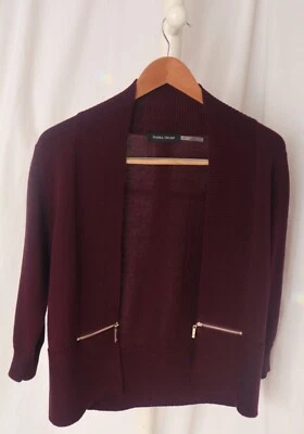Ivanka Trump Plum Open Cardigan Small, Preowned  Foto 1 de 4