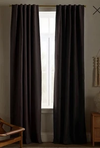 Cortinas oscuras de lino europeas Quince 48x108 en tormenta nuevas 2 paneles - Imagen 1 de 3