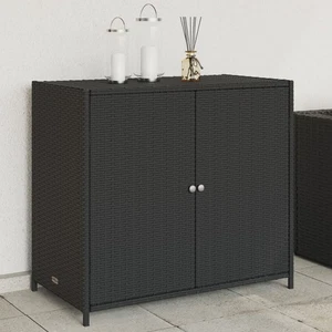 Patio Storage Cabinet Box Outdoor Garden Tool Organizer Poly Rattan vidaXL - Picture 1 of 48
