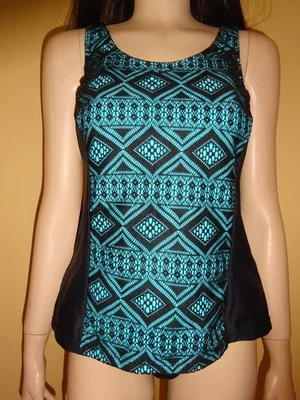 Tankini 2-teiliger Badeanzug Bikini bpc selection bonprix 42 schwarz-türkis NEU! - Bild 1 von 4