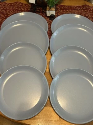 Vtg Rubbermaid Melamine 8 Pcs Dinner Lunch Plates Blue 3838 52 (4) & 3840 24 (4) - Image 1 of 4