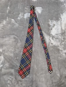 Vintage Polo Ralph Lauren Men's Red Plaid Madras Tie 100% Cotton Handmade USA - Picture 1 of 8