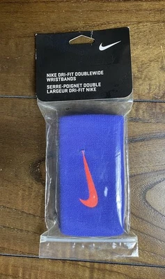 Nike Roger Federer RF 2015 French Open Double Wide Wristbands Lava Nadal Alcaraz - Image 1 of 4