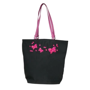 BOTTEGA VENETA Butterfly embroidery tote bag black pink - Picture 1 of 8