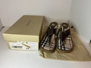 BURBERRY Sandalen braun Leder und kariert Plateau Heels Größe 41 mit Karton! - Bild 1 von 2