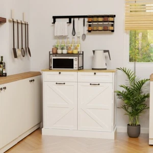 Kitchen Trash Can Storage Cabinet, 2 Drawers, Tilt-Out, 1 Door & 2 Shelves - Picture 1 of 9