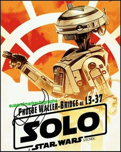 Autógrafo firmado Phoebe Waller-Bridge Star Wars Solo L3-37 UACC RD 96 - Imagen 1 de 1