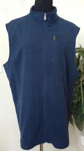 NWT Croft & Barrow Men's Navy Blue Polyester Knit Zipper Sweater Vest Sz L, $45 - Picture 1 of 4