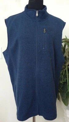 NWT Croft & Barrow Men's Navy Blue Polyester Knit Zipper Sweater Vest Sz L, $45 - Image 1 of 4