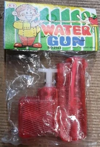 Vintage KY Water Gun/Squirt Gun Made in Hong Kong Red Color New Sealed NOS - Picture 1 of 3