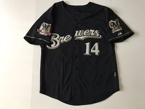 Camiseta deportiva auténtica de los Majestic Milwaukee Brewers Casey McGhee 2010 40 aniversario - Imagen 1 de 6