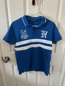Hackett London Aston Martin Racing Blue White Polo Shirt Classic Fit Size Small - Picture 1 of 3