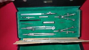 Vintage Eugene Dietzgen Co. Science Engineering Draft Tool Set With Case Green