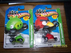2012 Angry Birds Hot Wheels HW Imagination Lot of 2: Minion & Red Bird - Picture 1 of 2
