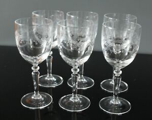 6 verres à vin rouge  en cristal d'Arques modèle dampierre H 16.2 cm