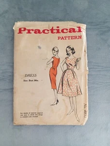Vintage Nähen praktisches Muster 4855 Büste 36 Zoll Tageskleid volle & gerade Röcke - Bild 1 von 6
