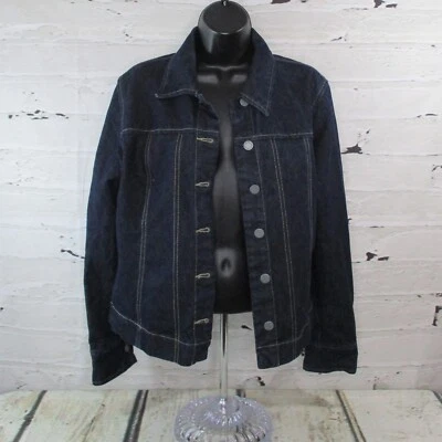 Chaqueta de jean New York & Co para mujer talla mediana (8/10) lavado a tablero denim desgastado Foto 1 de 4