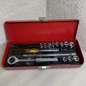Vintage Thorsen 1/4 Combination Drive SAE Socket Set 16 Pieces ***ASIS***USED*** - Picture 1 of 12