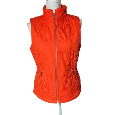 Chaleco Acolchado Talbots Naranja Cremallera Completa Cuello Simulado Para Mujer Talla Pequeña Nuevo Con Etiquetas Foto 1 de 4