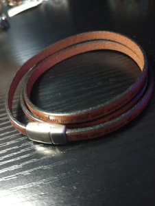"Braver Than You Believe" Brown Leather Wrap Bracelet - Picture 1 of 3