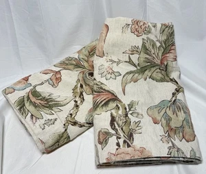 Villa Noble Excellence Pair Taupe Green Peach Floral King Size Shams Set of Two - Picture 1 of 6