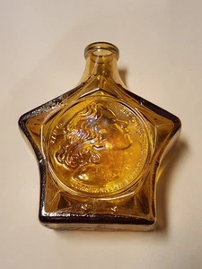 VINTAGE Jean Harlow Wheaton Amber Carnival Glass Bottle Decanter Star - Picture 1 of 5