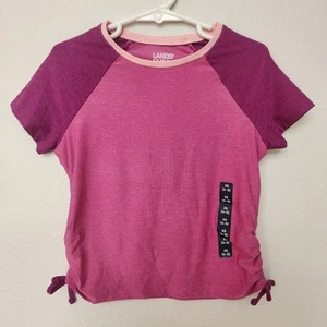 Girls Pink Moisture Wicking Short Sleeve T-shirt with Side Tie Detail- XS,M or L - Picture 1 of 7