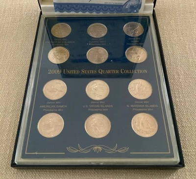Colección de cuarto de dólar del estado de Estados Unidos 2009 - brillante sin circular - certificado de autenticidad y caja Foto 1 de 3