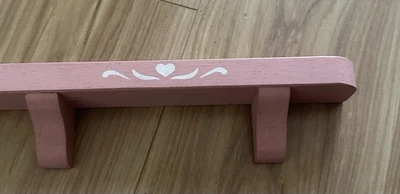 Vintage Pink Wall Shelf Hand painted With Hearts - Image 1 of 4