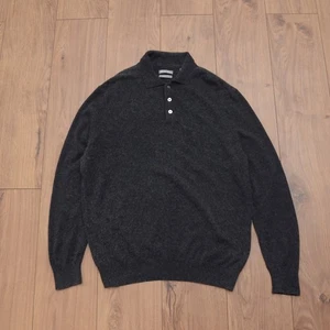 Galeria Gray Black Cashmere Silk Blend Lightweight Sweater Men Sz XL Old Money - Picture 1 of 8
