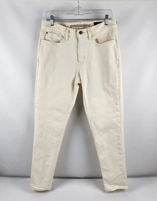 Pantalones de mezclilla Banana Republic para hombre 32x31 blanco roto marfil pierna cónica Foto 1 de 4