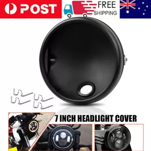 7" Inch Motorcycle Headlight Housing Bucket Mounting Shell Black Cover Universal - Picture 1 of 13