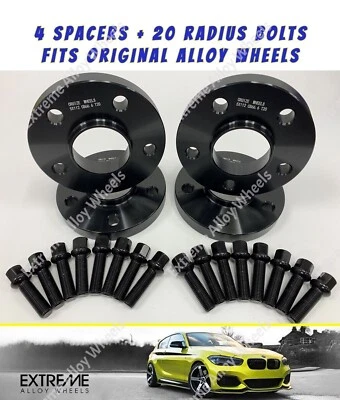 Separadores de rueda negros 12 mm para Audi A3 2003 TT 2006 A1 A2 aleación original 57 Foto 1 de 4