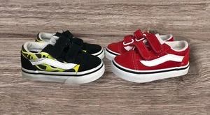 2 Paar Vans 4.5C Kleinkind Old Skool V Sneaker Schuhe - Bild 1 von 8