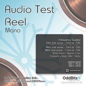 OddBits Reel to Reel Test Tape ½ Track [Mono] - ¼ Inch Tape Width - Picture 1 of 2