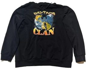 Wu Tang Hoodie Sz Large Black Globe Graphic Long Sleeves Hip Hop Rap - Picture 1 of 8