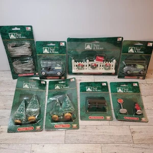 Trim A Home Kmart Christmas Village Accessories Lot Fence Trees Cars Bench + - Picture 1 of 5