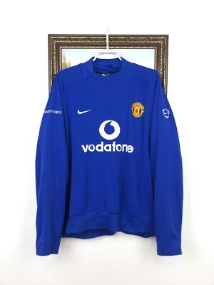 Vintage Nike Manchester United Football Sweatshirt Soccer Track Blue Mens Sz 2XL - Image 1 of 4