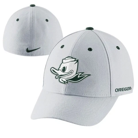 Nike Oregon Ducks Mascot UO White Dri-FIT Legacy 91 Swoosh Flex Hat Cover