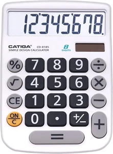 Desktop Calculator 8 Digit with Solar Power and Easy to Read LCD Display, Big Bu - Picture 1 of 12