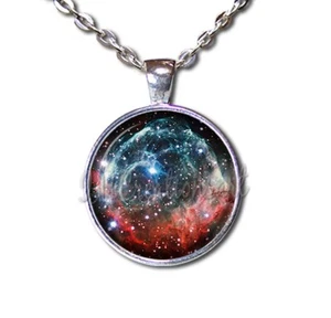 Thor's Helmet Universe Celestial Science - Handmade ROUND Glass Pendant Necklace - Picture 1 of 10