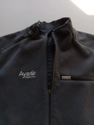 FIGS On Shift 抓绒背心大号医用磨砂全拉链模拟颈部灰色 (85) — 第 1/4 张图片