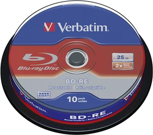 Verbatim BD-RE 25GB 2X, White - 10pk Spindle with Surface and Super Eutectic ... - Picture 1 of 2