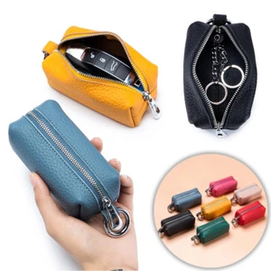 Bolso para llaves de cuero de gran capacidad multifunción patrón Litchi monedero de cuero de vaca - Imagen 1 de 19