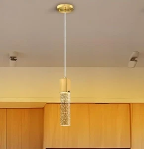 Moderne Kücheninsel Pendelleuchte dimmbar LED Gold Messing Optik Mini Pendelleuchte - Bild 1 von 6