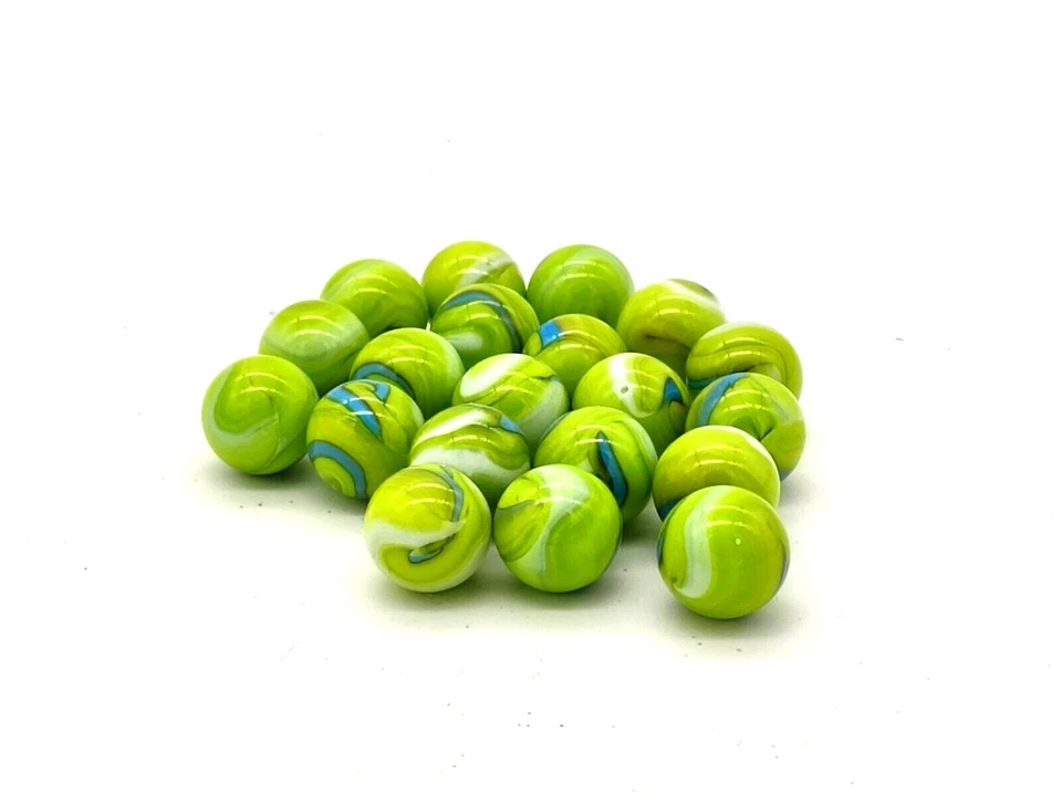 HOUSE OF MARBLES 25 Murmeln aus Glas Troll 16mm, grün - Glasmurmel, Glaskugel, Murmel (120136)